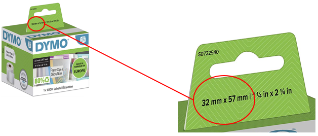 Packung einer DYMO Etikettenrolle